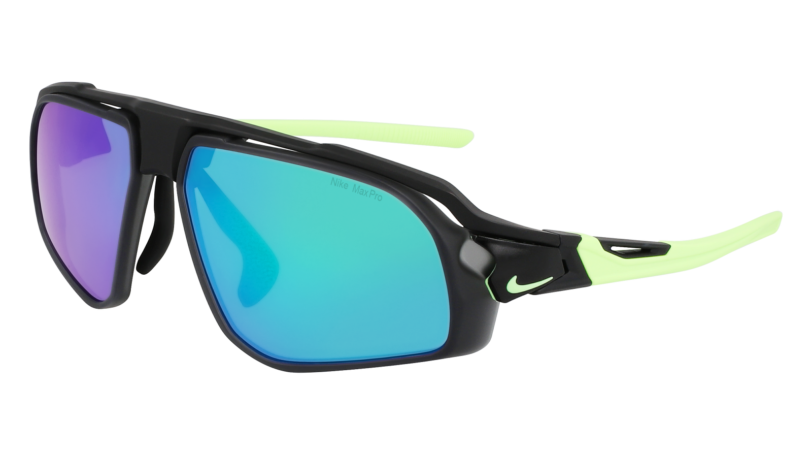 Occhiali da Sole NIKE NKFV2391 010 MATTE BLACK /GREEN MIRROR/ROAD 59/14/135 Uomo