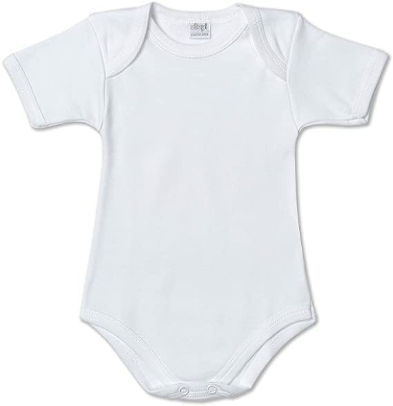 Body Neonato Ellepi Manica Corta Caldo Cotone con Bottoni Bianco 3 Mesi 62 cm AF