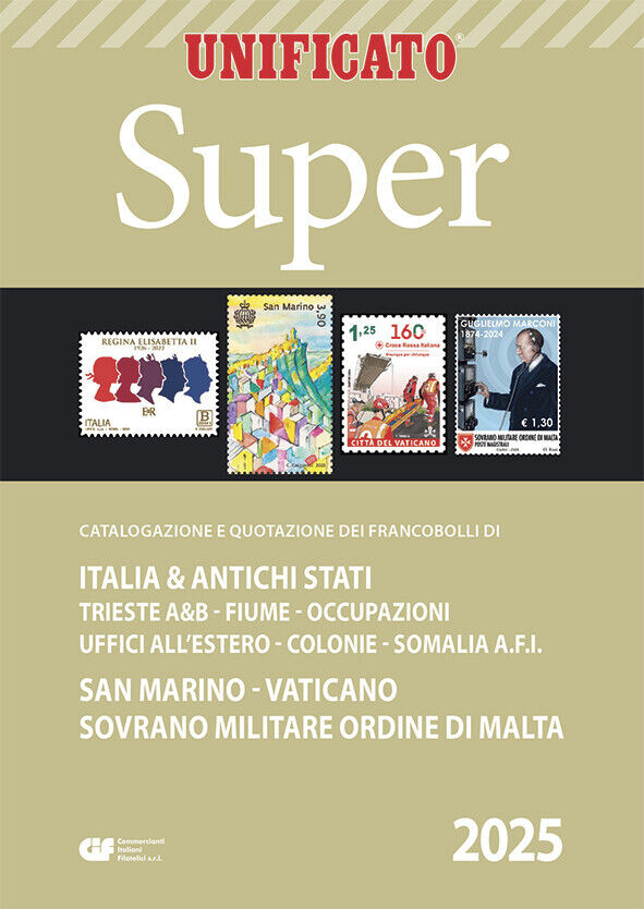 UNIFICATO CATALOGO FRANCOBOLLI SUPER ITALIA 2025 NUOVO