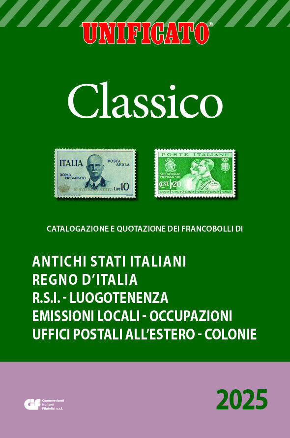 CATALOGO FRANCOBOLLI UNIFICATO CLASSICO - 2025 nuovo