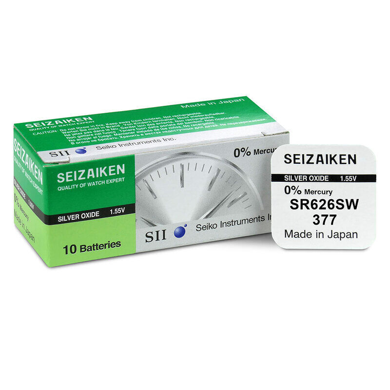 10 pile 377 SEIKO  per orologi SR626SW  SR66  Ossido d'argento SEIZAIKEN