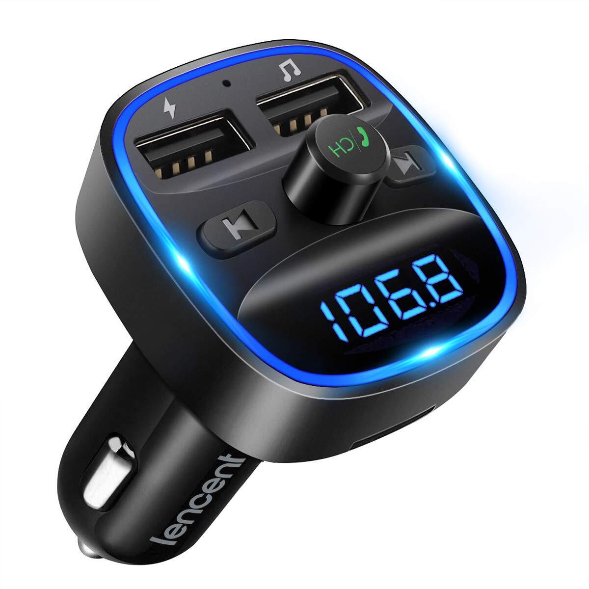 LENCENT Trasmettitore FM Bluetooth per Auto Radio Adattatori Vivav