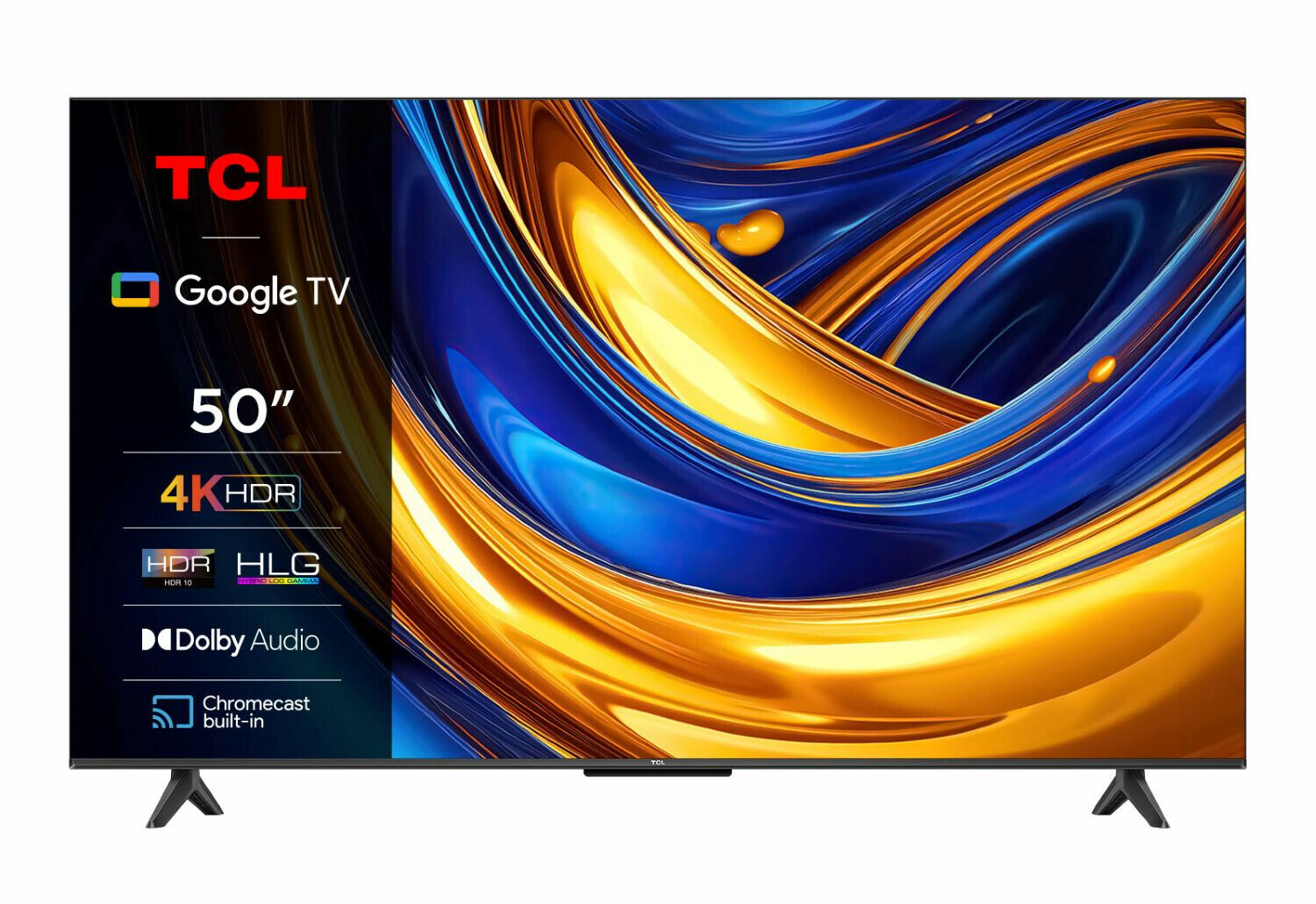 Smart TV 50" Display LED 4K UHD Sistema Google TV Classe F Titanio 50P61B Tcl