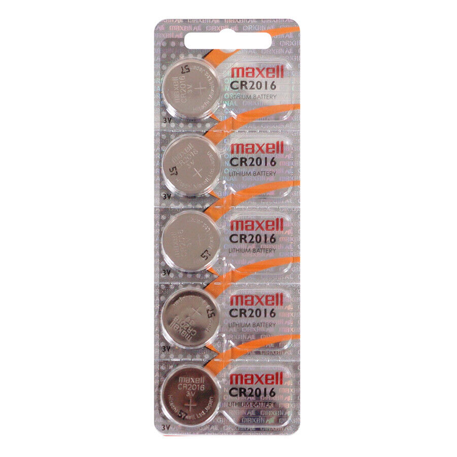 Maxell Batterie Alcaline a Bottone 3V CR2016 - confezione da 5 batterie