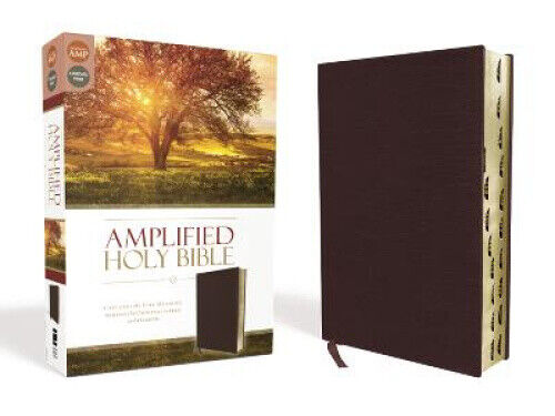 Amplified Holy Bible, Bonded Leather, Burgundy, Thumb Indexed: Captures the
