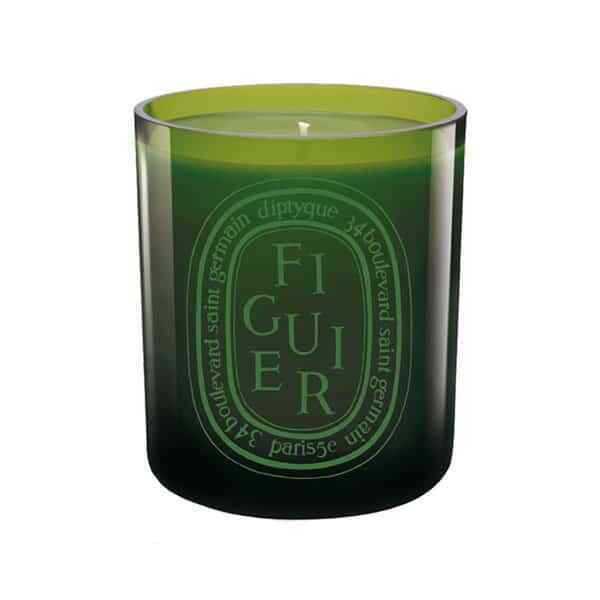 Diptyque Figuier Candela Colorata Verde 300 g, Fruttata, Boisè, 90 ore