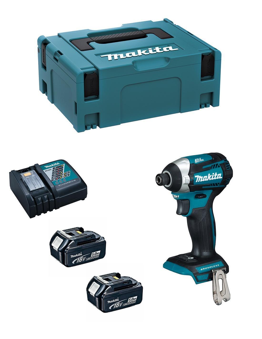 Avvitatore ad Impulsi  MAKITA DTD154RTJ (2 x 5,0 Ah + DC18RC + MAKPAC 2)