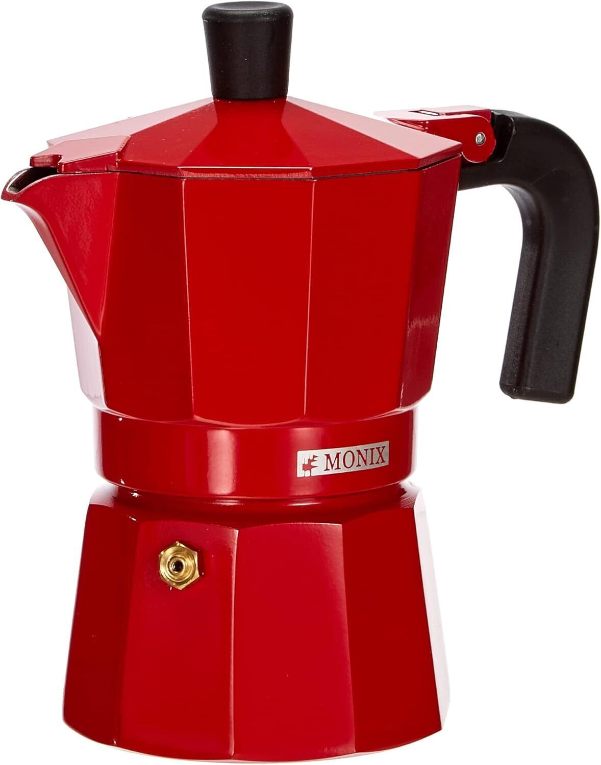 Monix - Caffettiera Italiana in Alluminio 3 Tazze Fragola 13x9x15 cm,