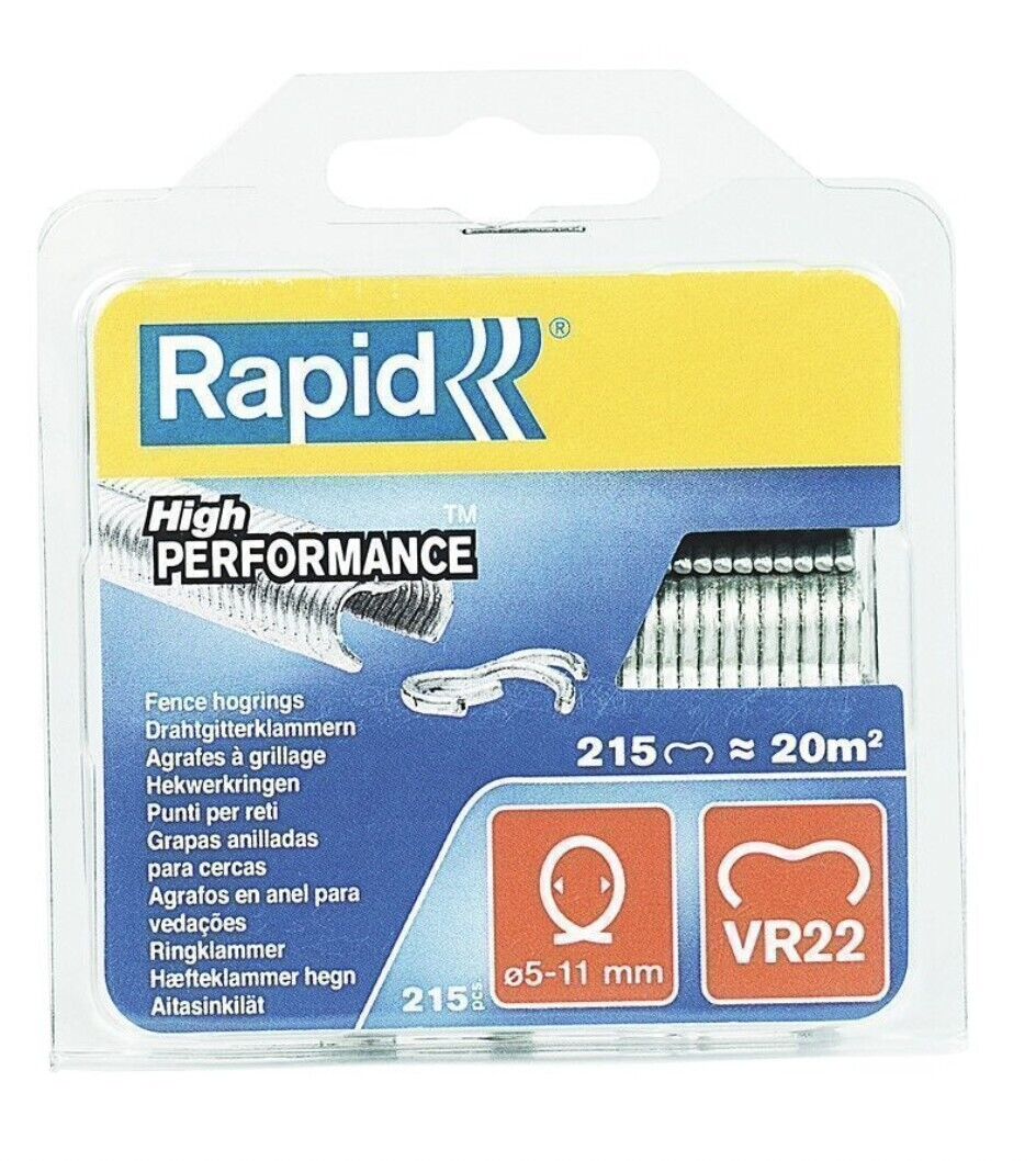 Lotto 215 Graffette Rete Acciaio Galva Robusto VR22 Rapid Graffette