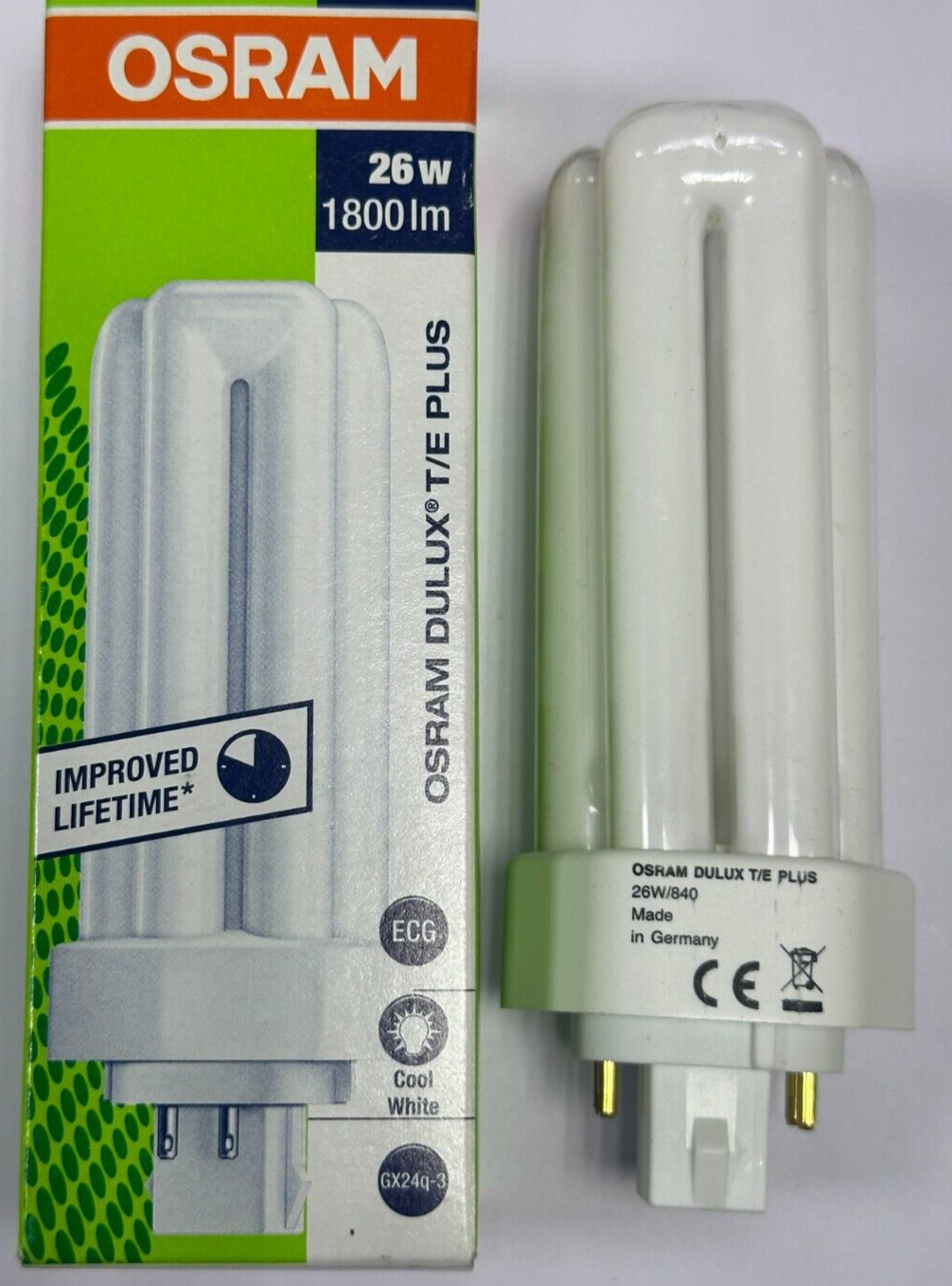 1x 26W OSRAM Bassa Energia GX24Q-3 4 Pin 4000K Lampadina Bianco Freddo 840 Pll