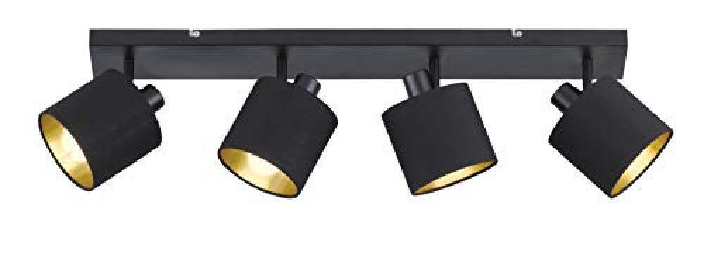 Reality Leuchten Tommy, Nickel Matt/Schwarz/Goldfarbig - NUOVO