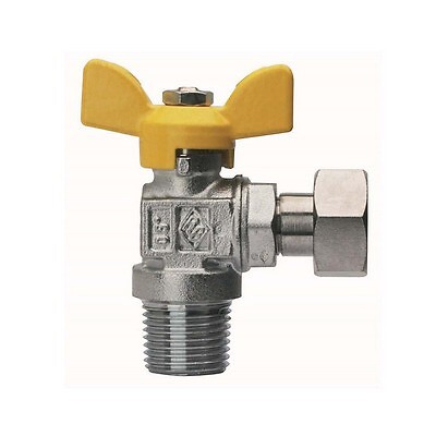 VALVOLA A SFERA PER GAS A SQUADRA FIL MASCHIO CON GIRELLO 1/2" x 1/2" DN 15