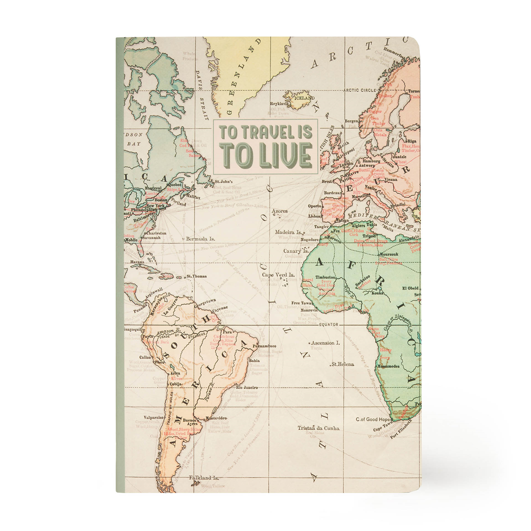 Notebook Medium Lined L14.2xh21cm  Travel | Legami