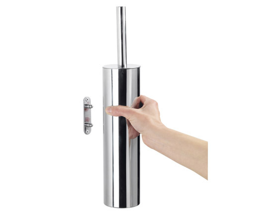 ACCESSORI BAGNO PORTA SCOPINO DA MURO SOSPESO EDERA GEDY IN ACCIAIO E CROMALL