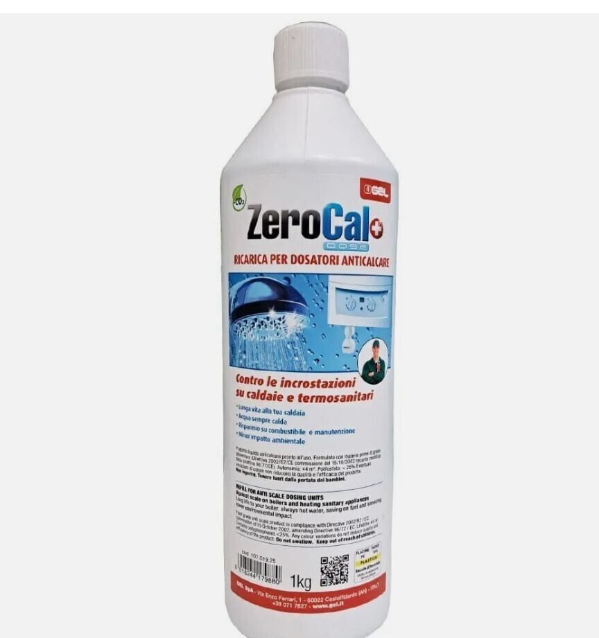 GEL ZeroCal Dose 1L Gel Ricarica Anticalcare per filtro dosatore caldaia