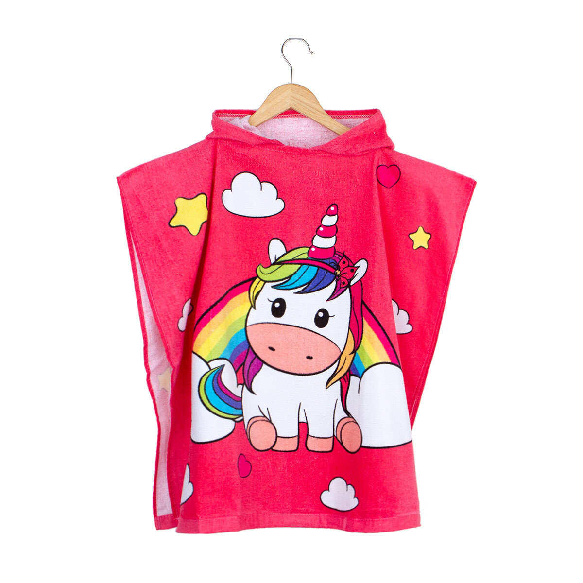 Accappatoio Poncho Unicorno Arcobaleno in Spugna taglia unica K259