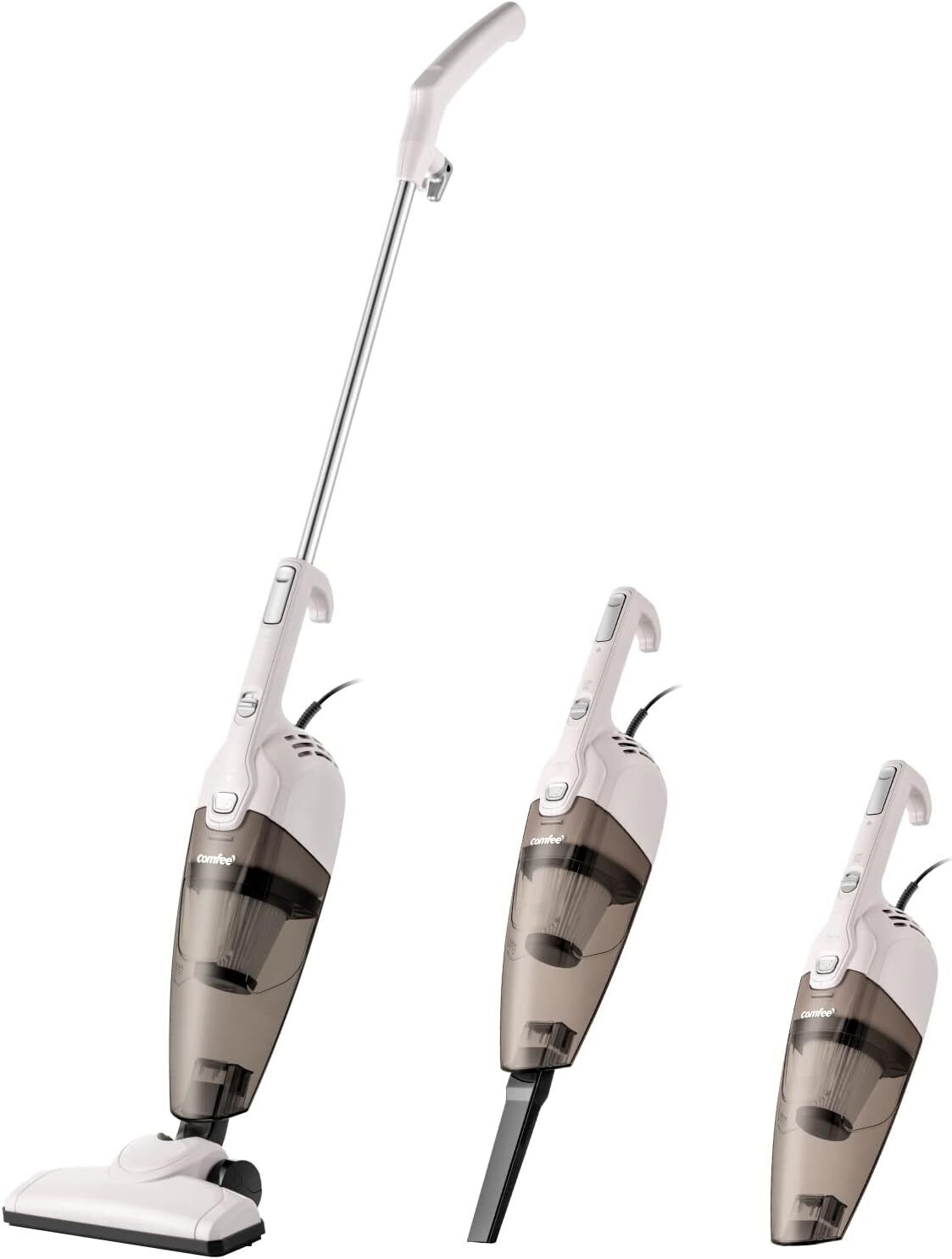COMFEE' CCS2160RE Scopa Elettrica, Aspirapolvere Verticale Marrone E Grigio