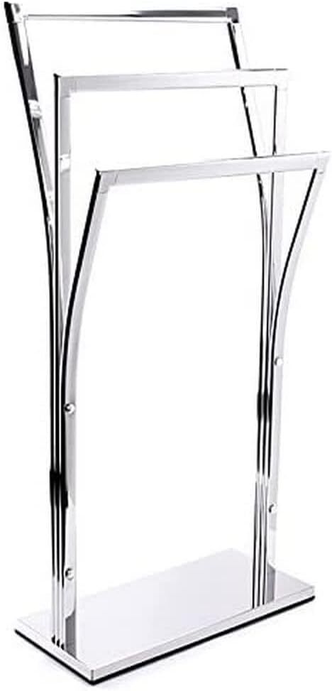 MSV MS551 - Porta asciugamani, 3 livelli, Acciaio Cromato, 41x 18,5x Argento