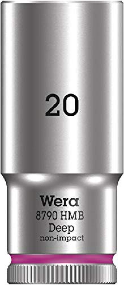 (TG. 20.0 mm) Wera 05004542001 Chiave a Bussola 3/8", Rosa Luminoso, 20.0 mm - N