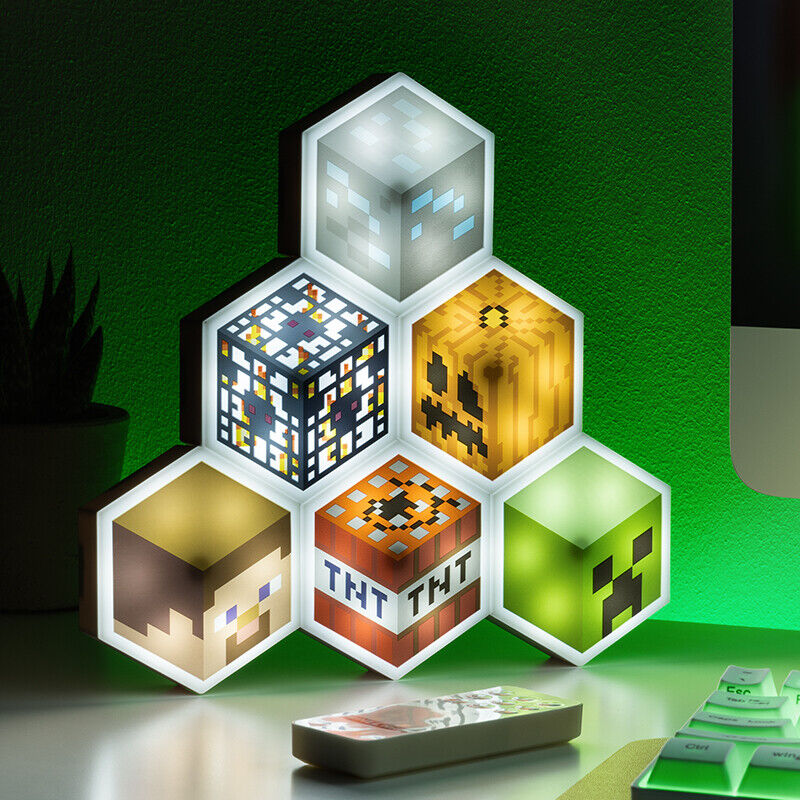 Minecraft Hexagon Lights Lampada da gioco per camera da letto montata a parete