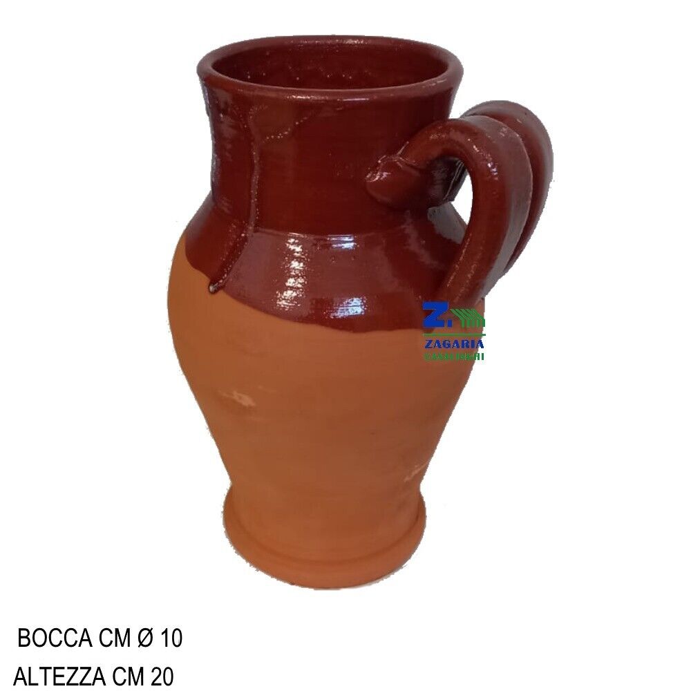 PIGNATA TEGAME PENTOLA DA FUOCO CM 20 H IN TERRACOTTA ARTIGIANALE MADE IN ITALY