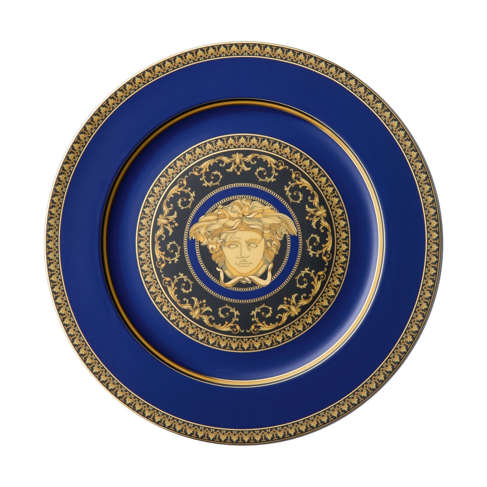 Versace Rosenthal - Piatto Segnaposto 30cm Medusa Blue Versace - Porcellana