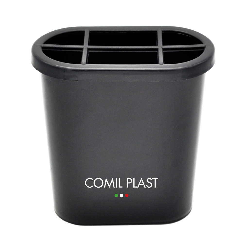 Portafiori in plastica per Vaso da cimitero Ovale Nero 14x12cm