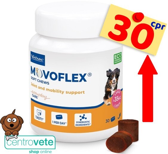 VIRBAC Movoflex Chews per Cani oltre i 30 kg → 30 Compresse per Articolazioni