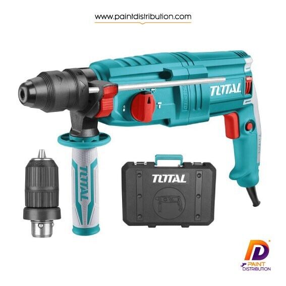 TOTAL Martello Rotativo Tassellatore SDS Plus 800W 2,5J Con Mandrino Di Ricambio