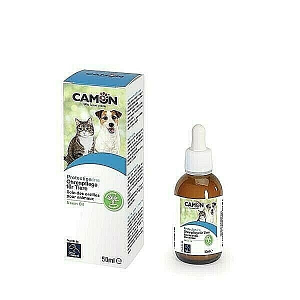 CAMON Lozione orecchie Olio di Neem per cani e gatti 50 ml