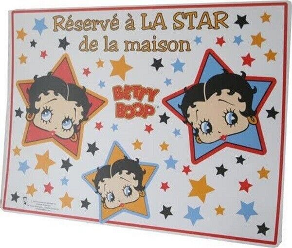Betty Boop Set di Due Tovagliette Con Francese Logo