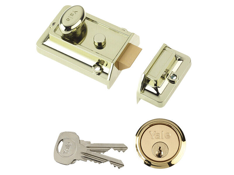 Yale Locks P77 Tradizionale Nightlatch 60mm Interasse Brasslux Finitura Scatola