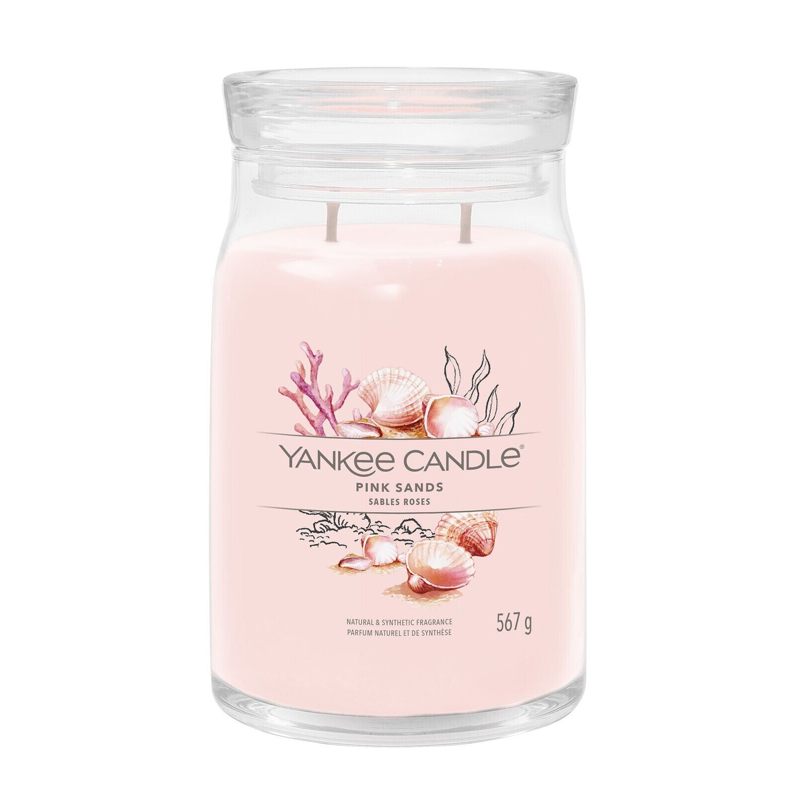 YANKEE CANDLE CANDELA PROFUMATA SIGNATURE JAR GRANDE PINK SANDS GIARA LARGE