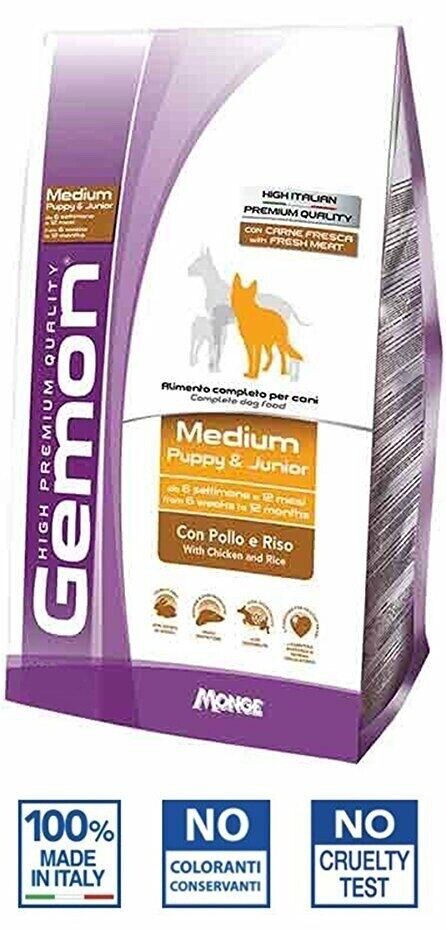 Monge Gemon Medium Puppy & Junior con Pollo - 15 kg