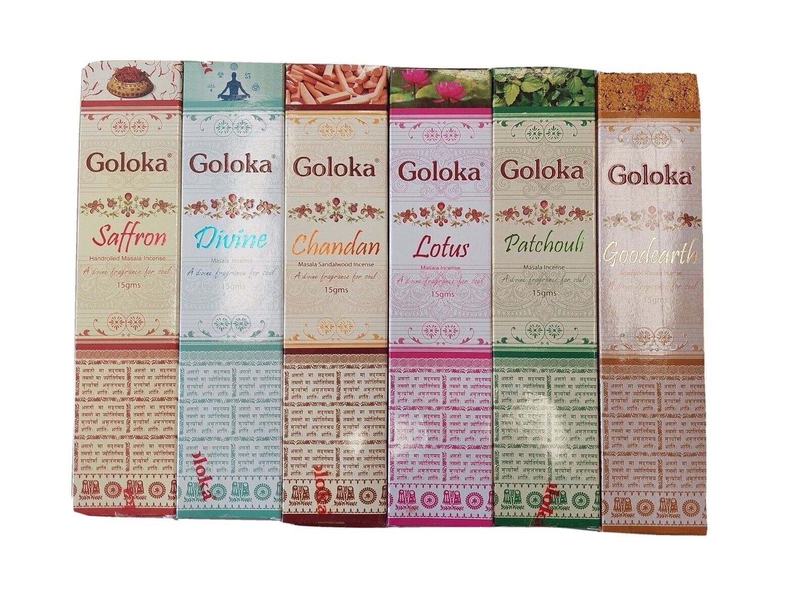 GOLOKA, OFFERTA INCENSI LOTTO Incenso Patchouli  SAFFRON  LOTO NAG CHAMPA