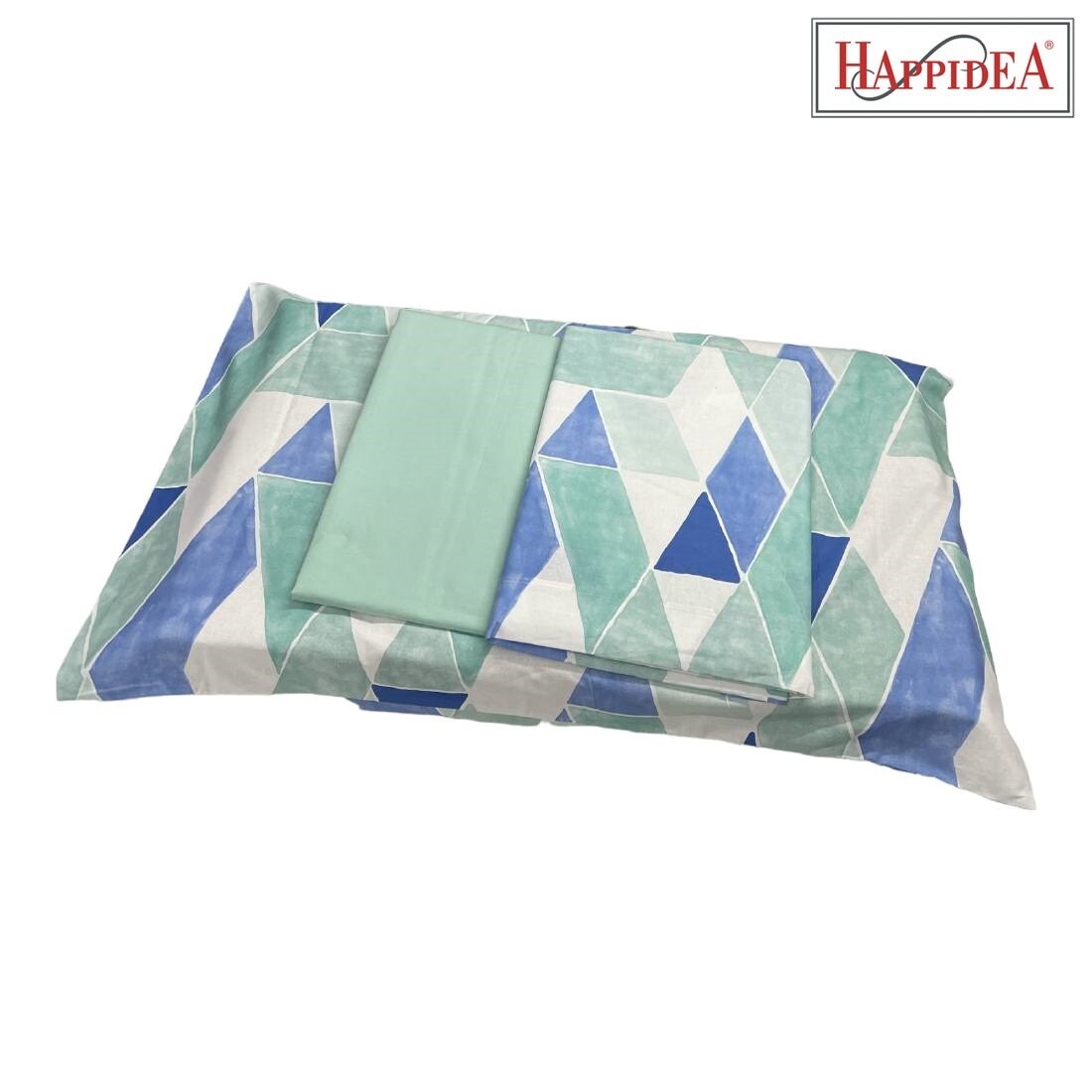 Completo Lenzuola Happidea Singola Made In Italy Articolo Oren Verde