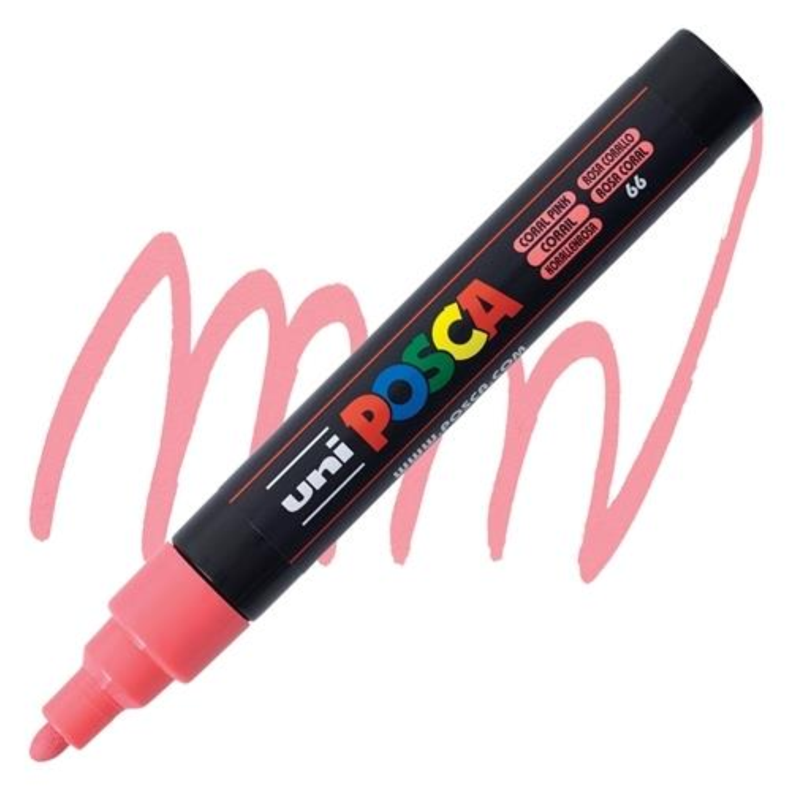 MARCATORE UNI POSCA PC5M PUNTA TONDA MEDIA DA 1,8MM A 2,5MM ROSA CORALLO