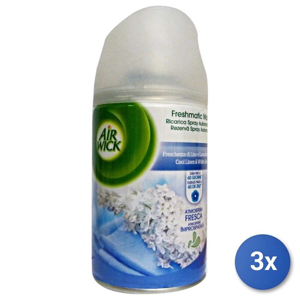 3x Air Wick Deodorante Per Ambiente Ed Erogatore Automatico 250 Ml Blu, Bianco