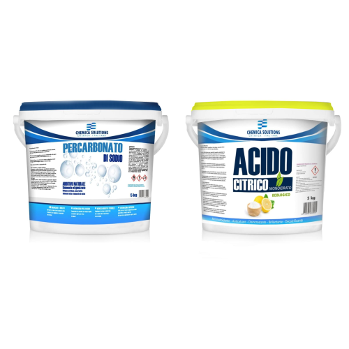 Acido Citrico Monoidrato  5 KG + Percarbonato di Sodio 5 KG boundle 10 Kg