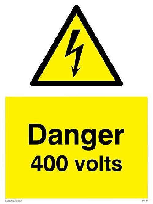 Viking segni we1457-a3p-v"pericolo 400 Volt" Sign, vinile, 400 mm altezza x 300 