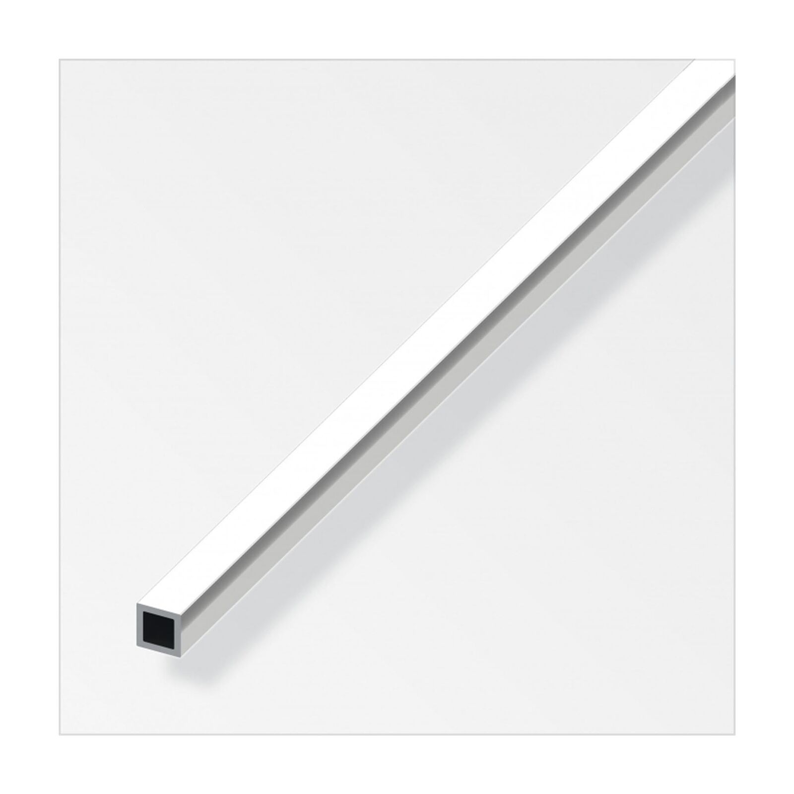 Profilo alluminio brillante quadrato misura 20x20 lunghezza 1mt vuoto all'intern