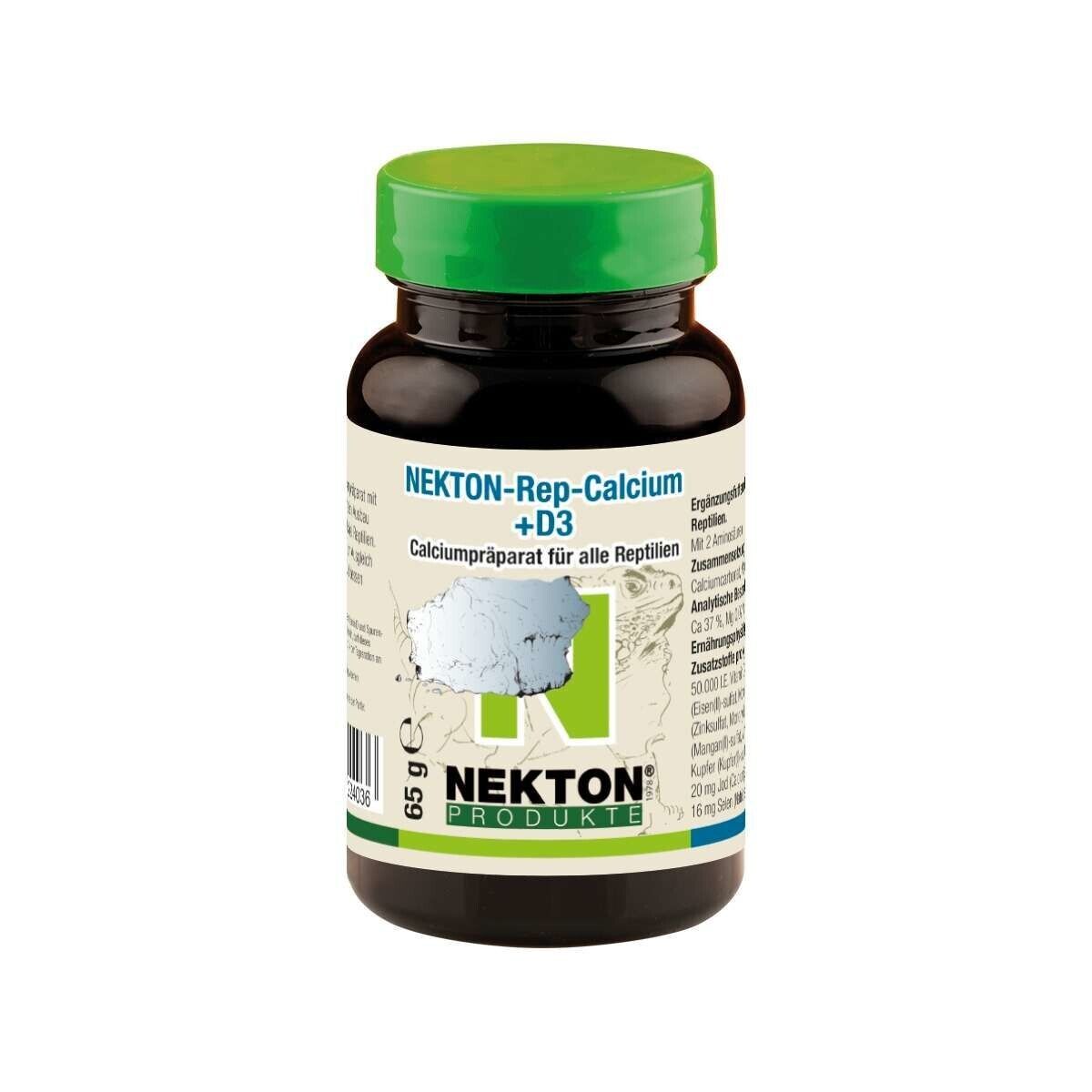 NEKTON Rep Calcium D3 65g, Vitamina D3, Integratore Vitamine Rettili