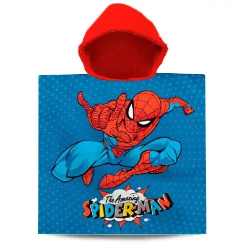 Poncho bagno, telo mare con cappuccio Marvel The Amazing Spider-Man 60x120 cm