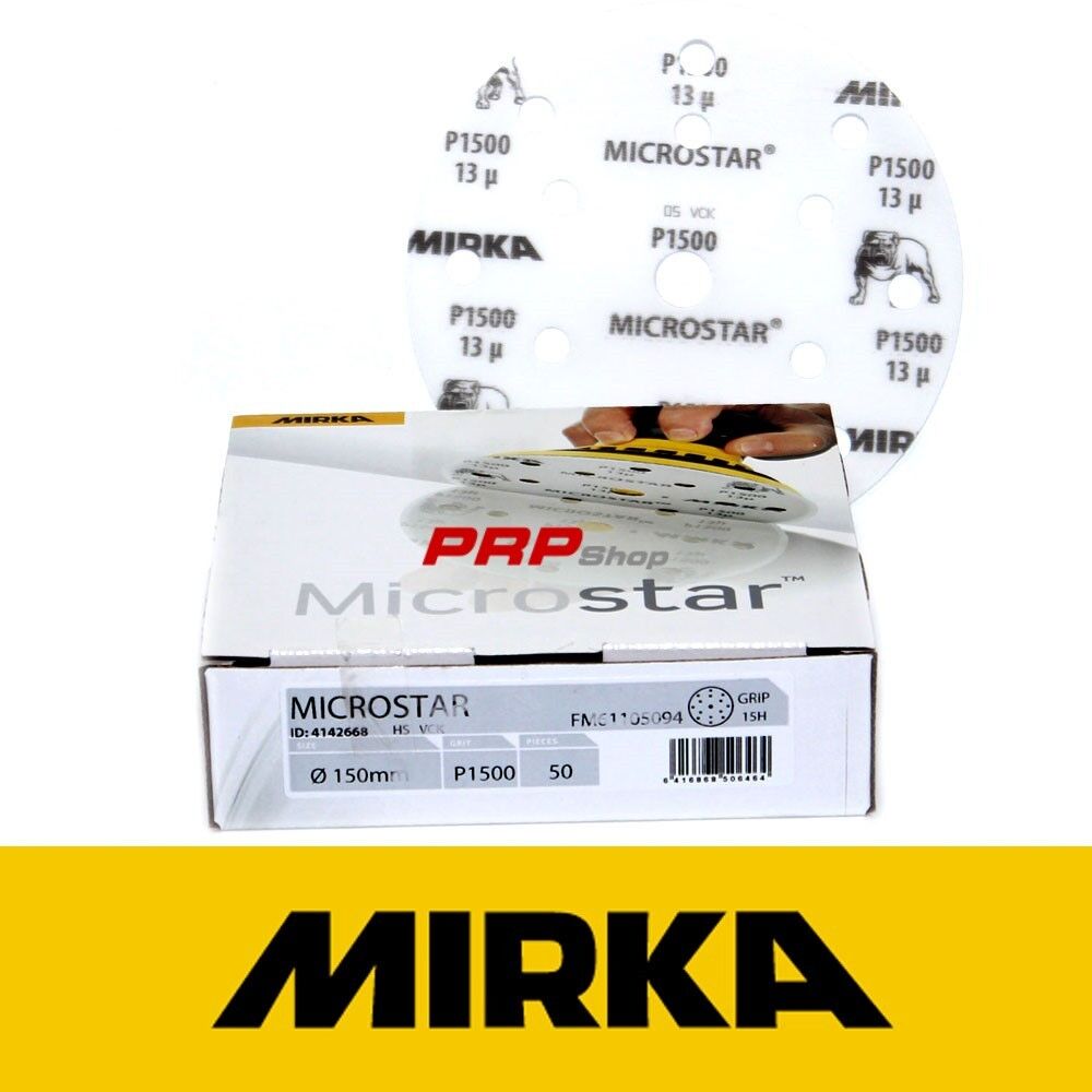 Mirka Microstar P1500 n50 Dischi Abrasivi 150mm Grip15H Lucidatura Di Precisione