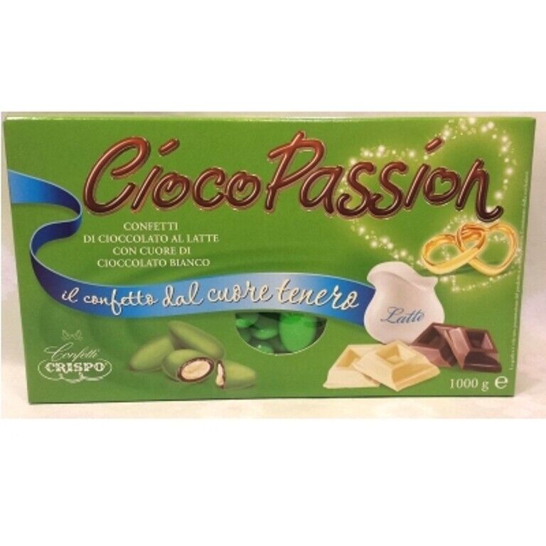 CONFETTI CRISPO CIOCOPASSION VERDI CIOCCOLATO BIANCO  A LATTE