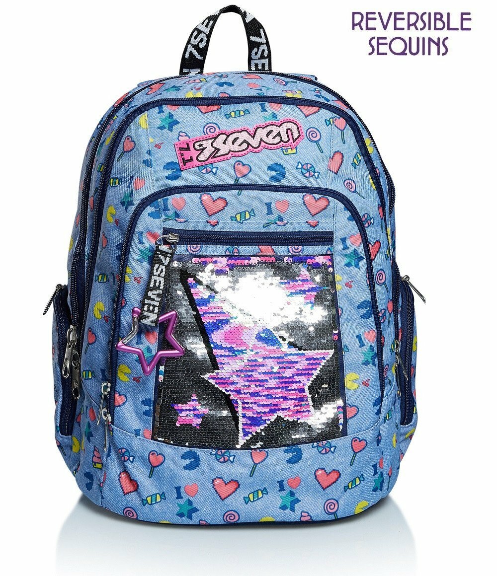 ZAINO SEVEN ADVANCED GIRL Starry Rainbow AZZURRO CON PAILLETTES 01002027 000