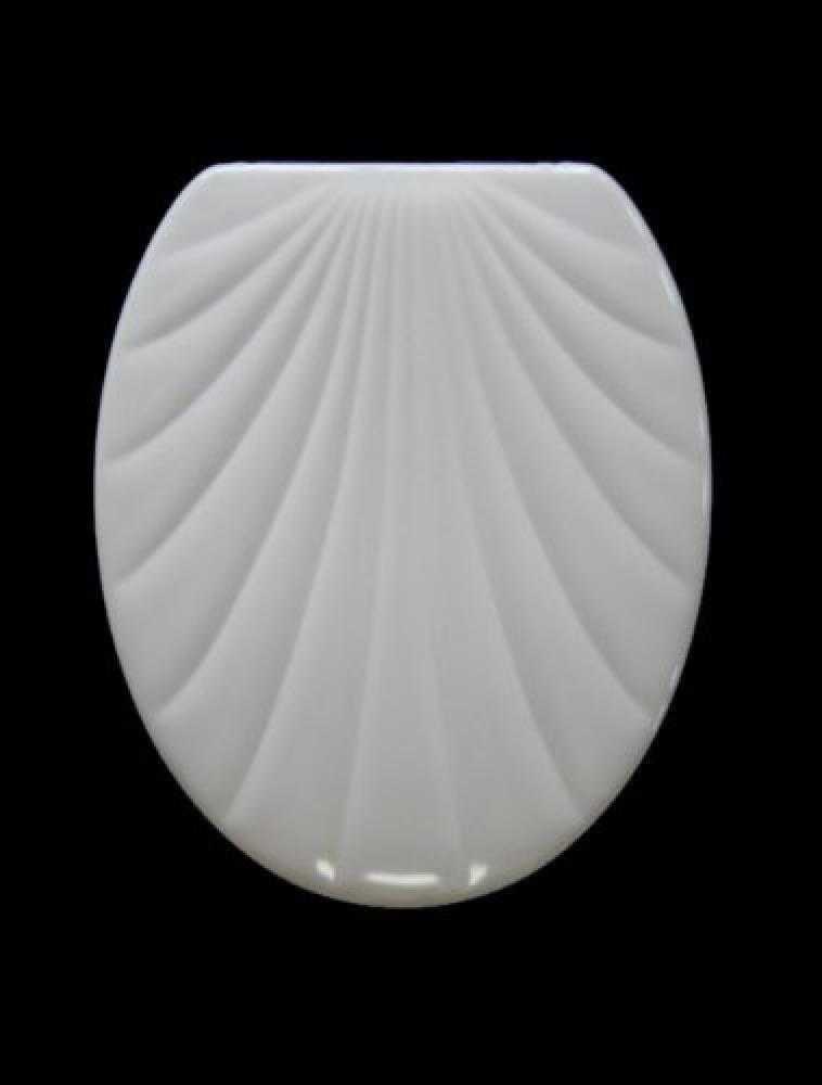 ADOB, Sedile copri-WC in duroplast, forma conchiglia, colore: Bianco, 14802 - NU