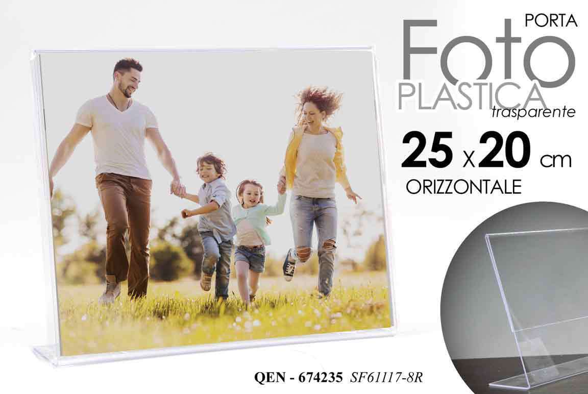 PORTA FOTO CORNICE TRASPARENTE 20*25 CM IN PLASTICA ORIZZONTALE QEN-674235