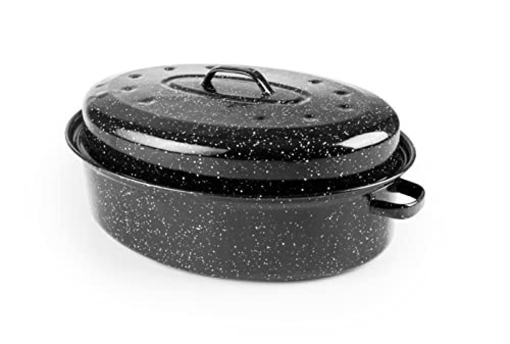 (TG. 38x28x15 cm) IBILI, Cocotte ovale black, 38 x 28 x 15 cm, acciaio smaltato.