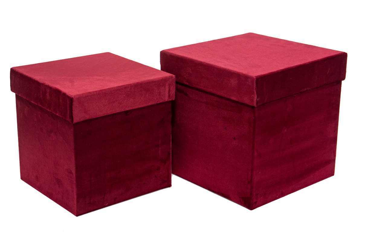 ARPIMEX Set 2 Scatole Velluto 23 x 23 x 23 Cm Fucsia